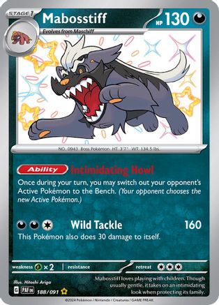 SV Paldean Fates  188/091 Mabosstiff  - Holofoil - Shiny Rare