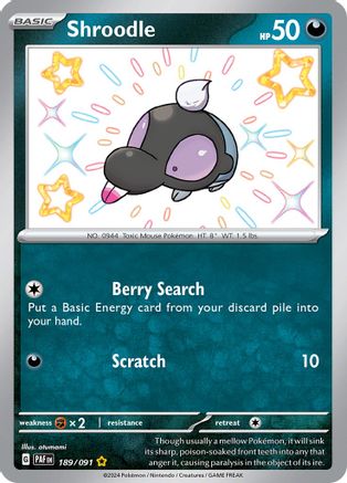 SV Paldean Fates  189/091 Shroodle  - Holofoil - Shiny Rare
