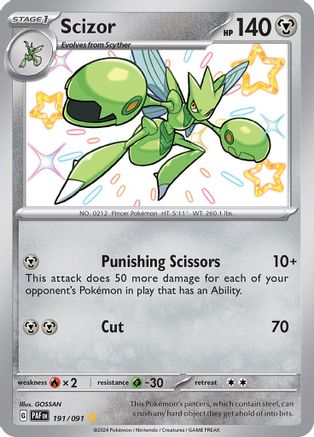 SV Paldean Fates  191/091 Scizor  - Holofoil - Shiny Rare