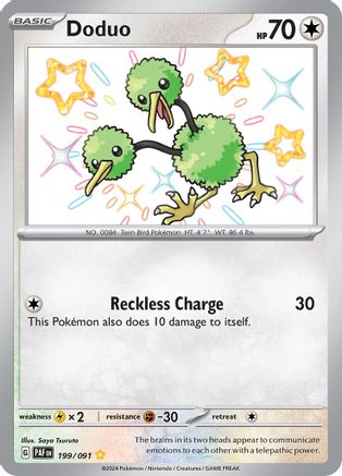 SV Paldean Fates  199/091 Doduo  - Holofoil - Shiny Rare