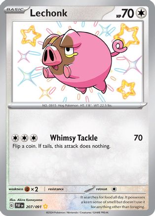 SV Paldean Fates  207/091 Lechonk  - Holofoil - Shiny Rare