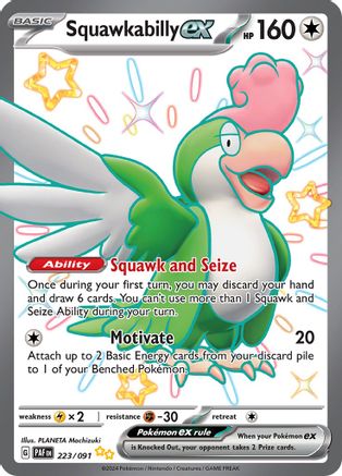 SV Paldean Fates  223/091 Squawkabilly ex  - Holofoil - Shiny Ultra Rare
