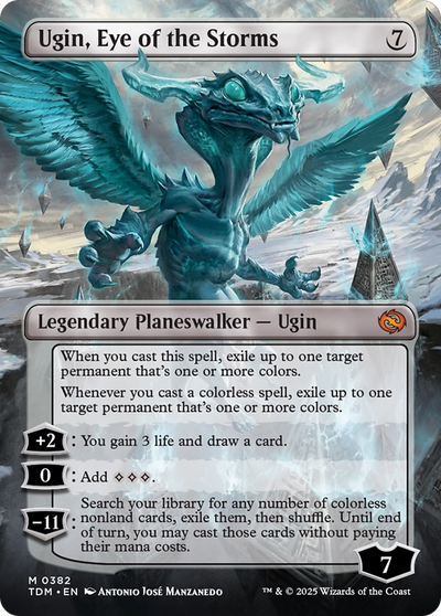Tarkir: Dragonstorm - (TDM-382) - Ugin, Eye of the Storms (Borderless) Foil