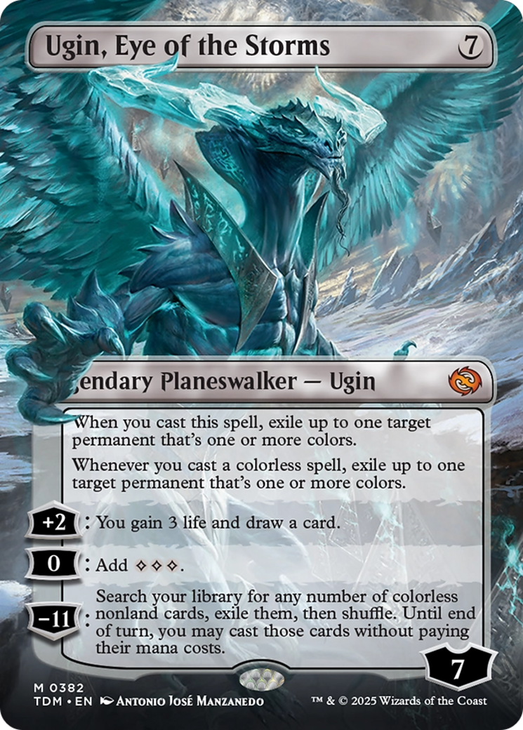 Tarkir: Dragonstorm - (TDM-382) - Ugin, Eye of the Storms (Borderless) Foil
