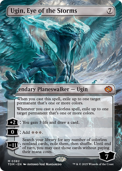 Tarkir: Dragonstorm - (TDM-382) - Ugin, Eye of the Storms (Borderless)
