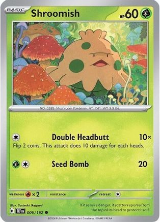 SV05 Temporal Forces  006/162 Shroomish  - Reverse Holofoil - Common