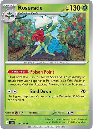 SV05 Temporal Forces  009/162 Roserade  - Reverse Holofoil - Uncommon