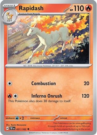 SV05 Temporal Forces  027/162 Rapidash  - Reverse Holofoil - Uncommon