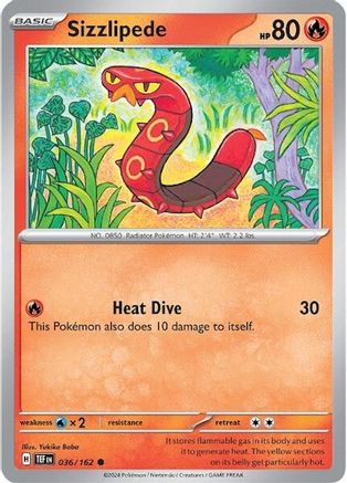 SV05 Temporal Forces  036/162 Sizzlipede  - Reverse Holofoil - Common