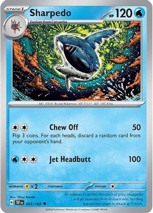 SV05 Temporal Forces  043/162 Sharpedo  - Uncommon