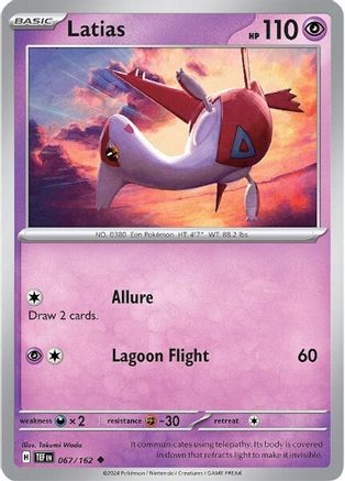 SV05 Temporal Forces  067/162 Latias  - Reverse Holofoil - Uncommon