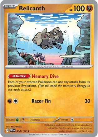 SV05 Temporal Forces  084/162 Relicanth  - Holofoil - Rare