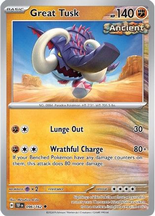 SV05 Temporal Forces  096/162 Great Tusk  - Reverse Holofoil - Uncommon