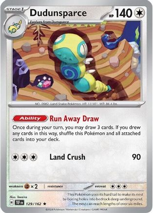 SV05 Temporal Forces  129/162 Dudunsparce  - Holofoil - Rare