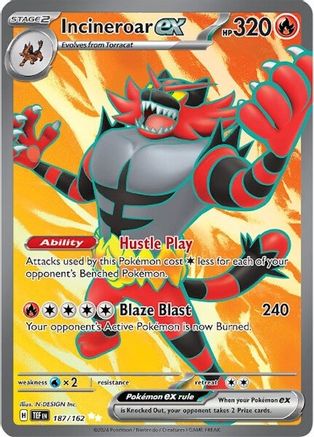 SV05 Temporal Forces  187/162 Incineroar ex  - Holofoil - Ultra Rare
