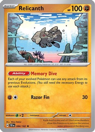 Deck Exclusives  084/162 Relicanth  - Rare