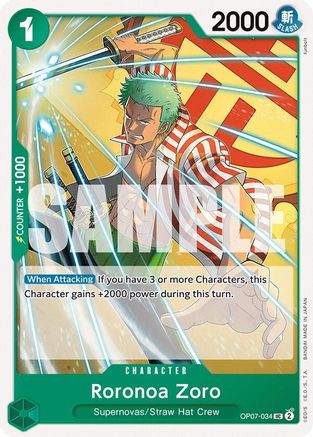500 Years in the Future  OP07-034 Roronoa Zoro (034) (OP07-034)  - Uncommon