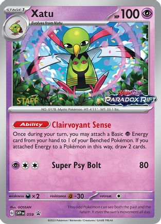 SV Scarlet & Violet Promo Cards  059 Xatu  - Holofoil - Promo