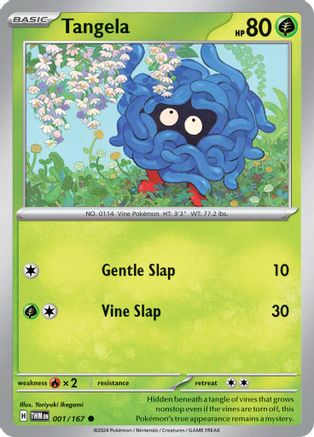 SV06 Twilight Masquerade  001/167 Tangela  - Reverse Holofoil - Common