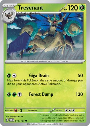 SV06 Twilight Masquerade  013/167 Trevenant  - Reverse Holofoil - Common