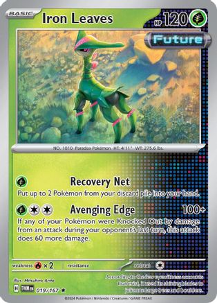 SV06 Twilight Masquerade  019/167 Iron Leaves  - Holofoil - Rare