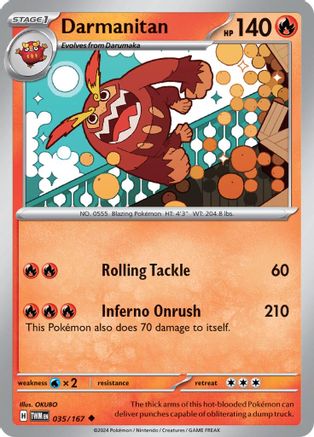 SV06 Twilight Masquerade  035/167 Darmanitan  - Reverse Holofoil - Uncommon