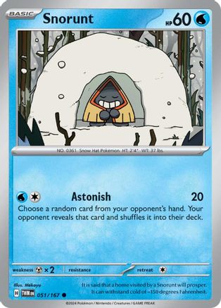 SV06 Twilight Masquerade  051/167 Snorunt  - Common