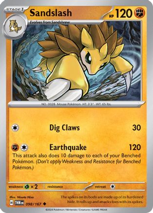 SV06 Twilight Masquerade  098/167 Sandslash  - Reverse Holofoil - Uncommon