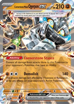 SV06 Twilight Masquerade  112/167 Cornerstone Mask Ogerpon ex  - Holofoil - Double Rare