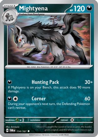 SV06 Twilight Masquerade  114/167 Mightyena  - Reverse Holofoil - Uncommon
