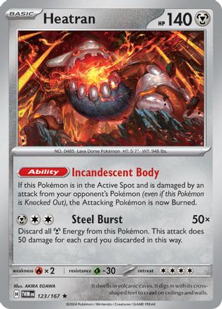 SV06 Twilight Masquerade  123/167 Heatran  - Holofoil - Rare