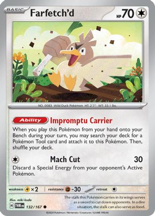 SV06 Twilight Masquerade  132/167 Farfetch'd  - Reverse Holofoil - Common