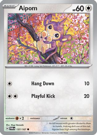 SV06 Twilight Masquerade  137/167 Aipom  - Common