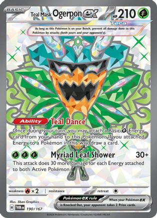 SV06 Twilight Masquerade  190/167 Teal Mask Ogerpon ex  - Holofoil - Ultra Rare