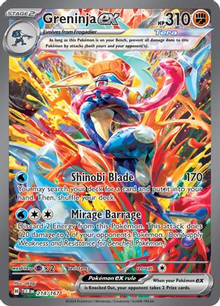 SV06 Twilight Masquerade  214/167 Greninja ex  - Holofoil - Special Illustration Rare