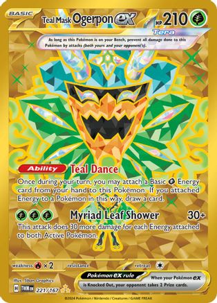 SV06 Twilight Masquerade  221/167 Teal Mask Ogerpon ex  - Holofoil - Hyper Rare