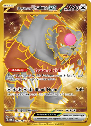 SV06 Twilight Masquerade  222/167 Bloodmoon Ursaluna ex  - Holofoil - Hyper Rare