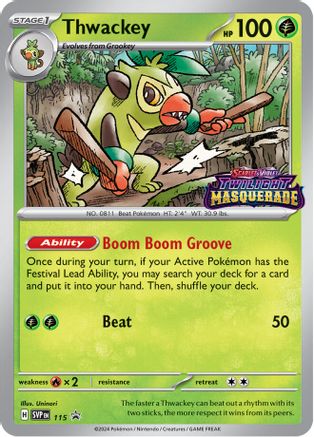 SV Scarlet & Violet Promo Cards  115 Thwackey  - Holofoil - Promo