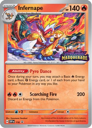 SV Scarlet & Violet Promo Cards  116 Infernape  - Holofoil - Promo