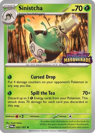 SV Scarlet & Violet Promo Cards  022/167 Sinistcha  - Holofoil - Promo