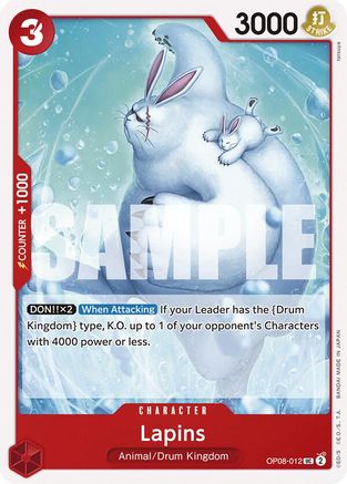 Two Legends  OP08-012 Lapins (OP08-012)  - Uncommon