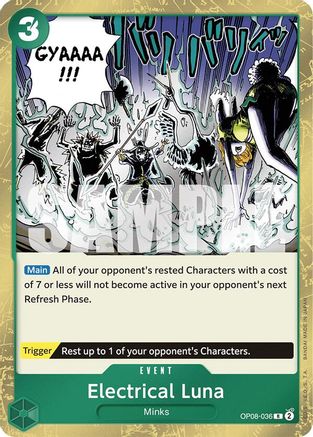 Two Legends  OP08-036 Electrical Luna (OP08-036)  - Foil - Rare