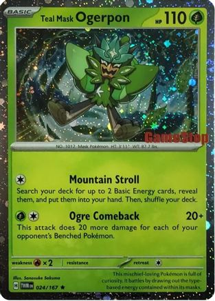 Miscellaneous Cards & Products  024 Teal Mask Ogerpon (Cosmos Holo) (Gamestop Exclusive)  - Holofoil - Rare