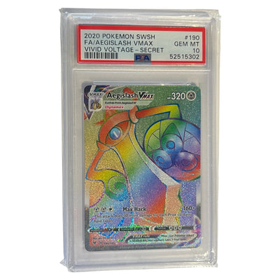 SWSH04 Vivid Voltage  190/185 PSA10 #52515302 Aegislash VMAX (Secret)  - Holofoil - Secret Rare
