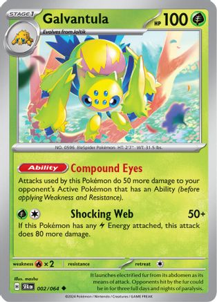 SV Shrouded Fable  002/064 Galvantula  - Reverse Holofoil - Uncommon