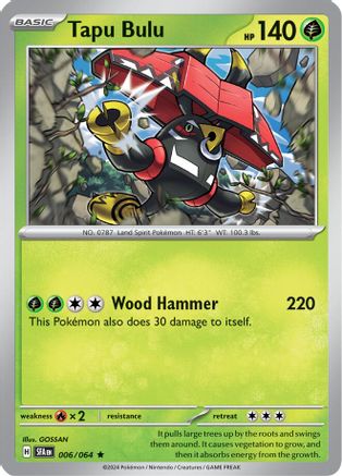 SV Shrouded Fable  006/064 Tapu Bulu  - Reverse Holofoil - Rare