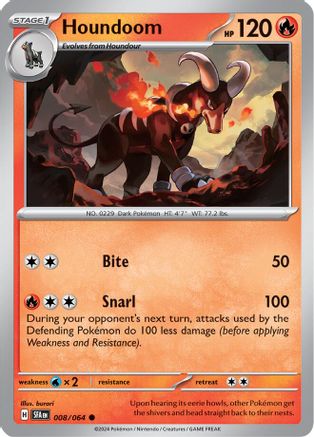 SV Shrouded Fable  008/064 Houndoom  - Reverse Holofoil - Common