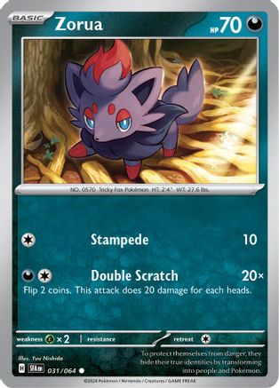 SV Shrouded Fable  031/064 Zorua  - Reverse Holofoil - Common