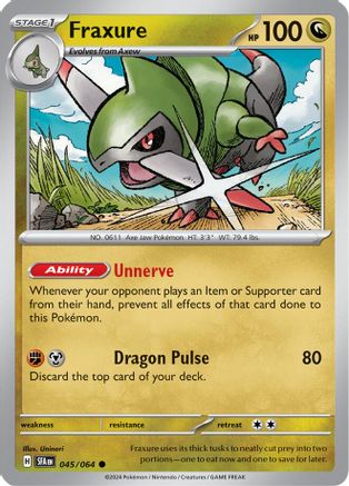 SV Shrouded Fable  045/064 Fraxure  - Reverse Holofoil - Common