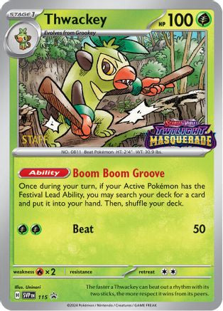 SV Scarlet & Violet Promo Cards  115 Thwackey  - Holofoil - Promo